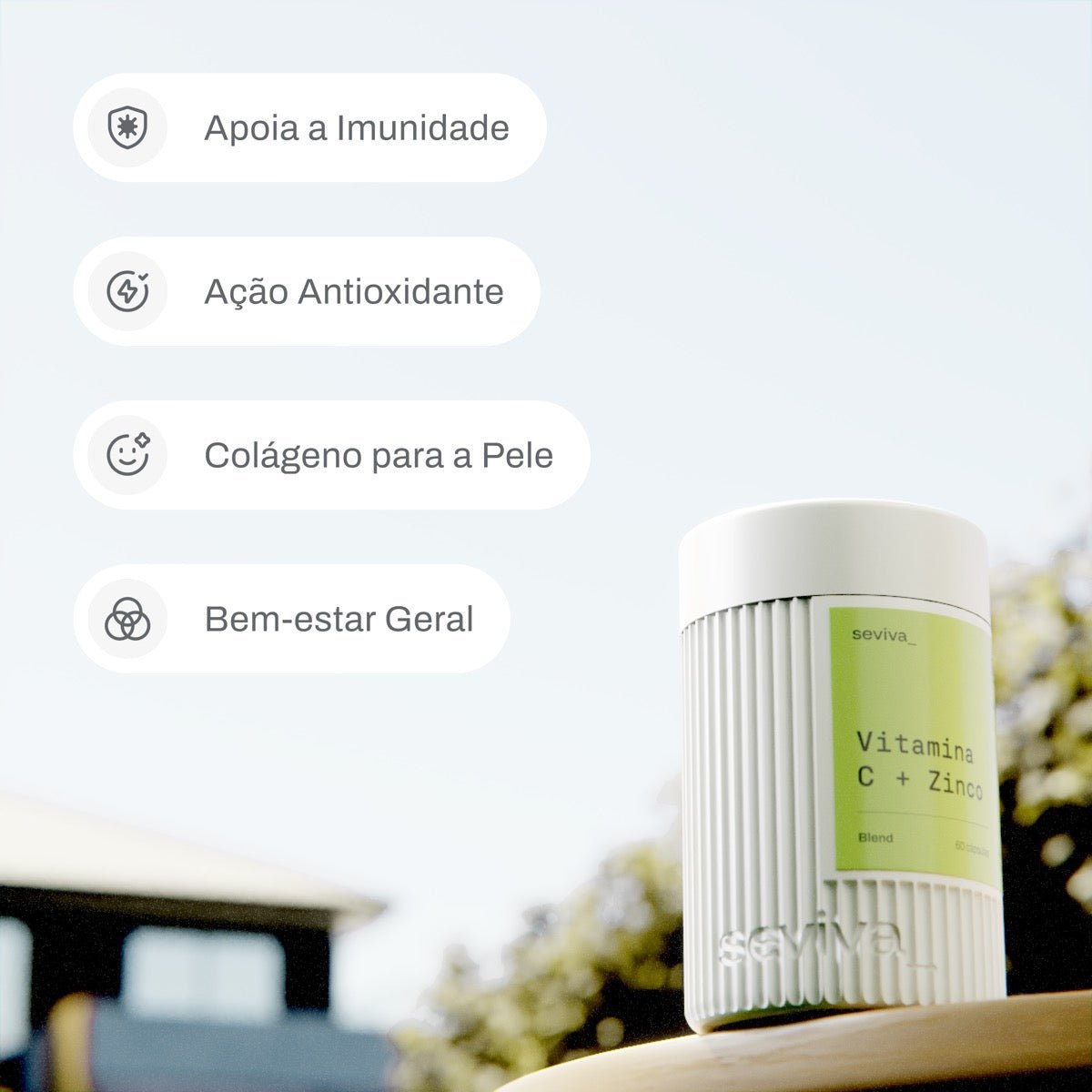 VITAMINA C 500MG + ZINCO 15MG - Seviva